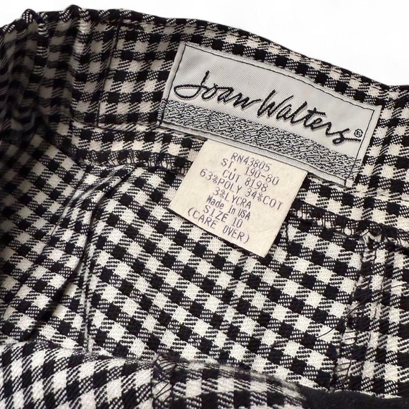 NWT Joan Walters Black and White Checkered Pants - Size 10 - Picture 5 of 7